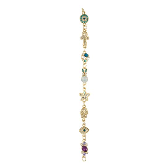Mixed Gold & Rhinestone Protection Icon Metal & Glass Beads, 8ct. by Bead Landing™